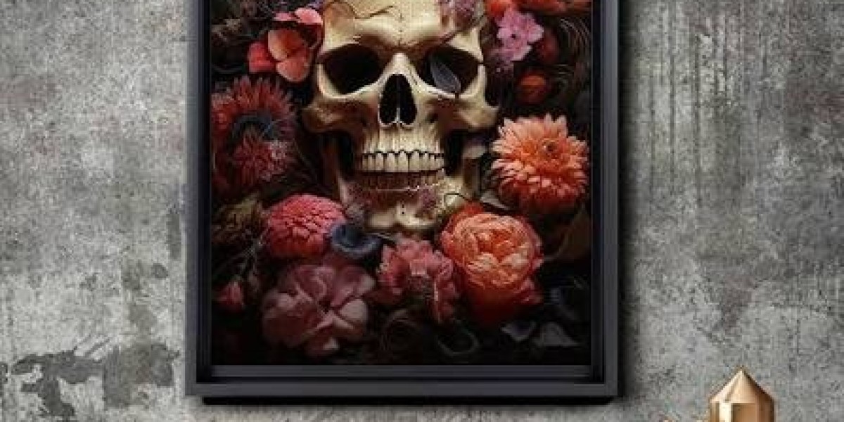 Skulls and Flowers Art for Unique Gothic Diamond Painting Designs